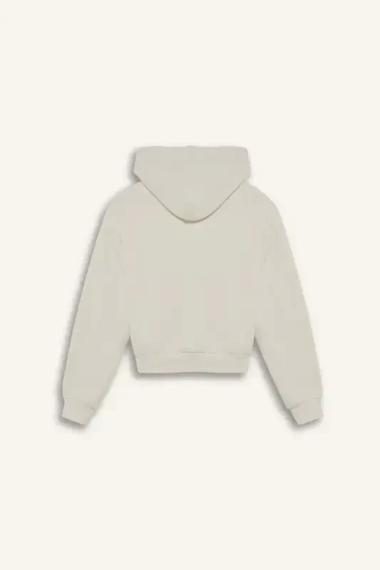 Coool Standard Fit Hooded Zippered Sweatshirt Dirty White - 9