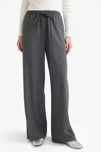 Coool Wide Leg Normal Bel Pantolon-Antrasit - 5