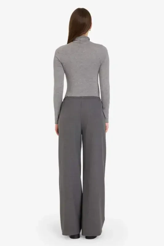 Coool Wide Leg Normal Bel Pantolon-Antrasit - 5