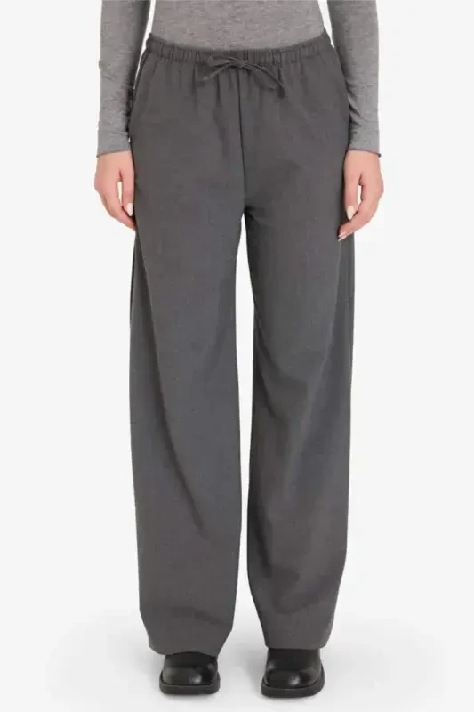 Coool Wide Leg Normal Bel Pantolon-Antrasit - 3