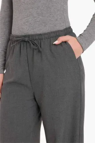 Coool Wide Leg Normal Bel Pantolon-Antrasit - 4