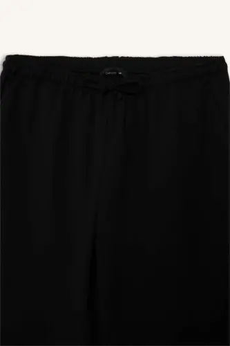 Coool Wide Leg Normal Bel Pantolon-Siyah - 9