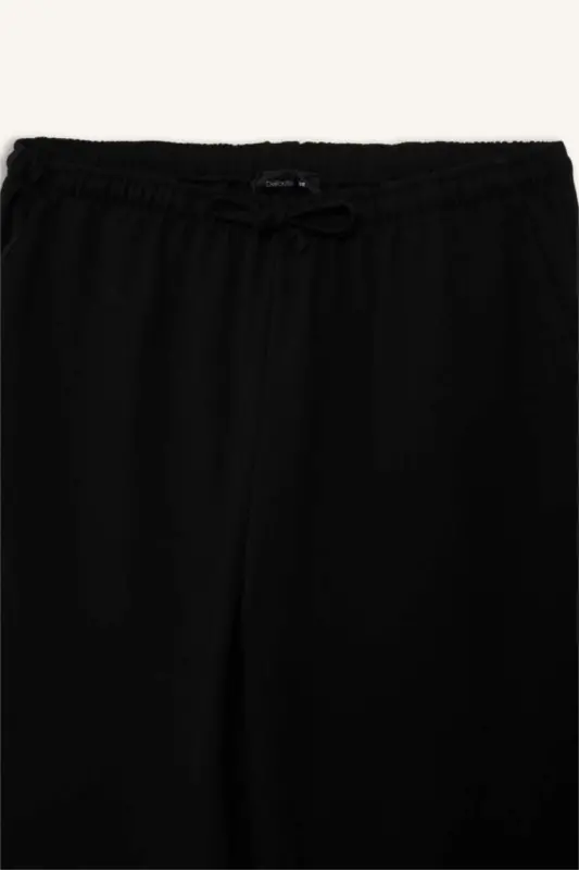 Coool Wide Leg Normal Bel Pantolon-Siyah - 9