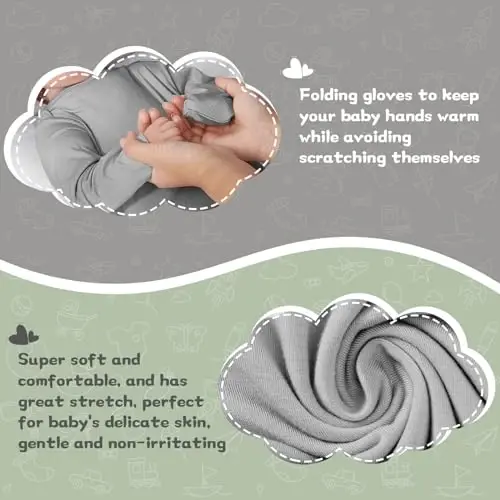 COOZYNANA 2Pack Knotted Gown Baby Newborn, Ultra-Soft Modal Sleeper for 0-3 Month Boys & Girls - 3