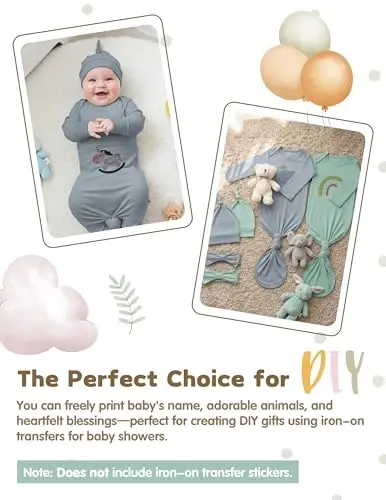 COOZYNANA 2Pack Newborn Baby Knotted Gown, Super Soft Modal Infant Long Sleeve Sleeper with Hat and Headband Set - 5