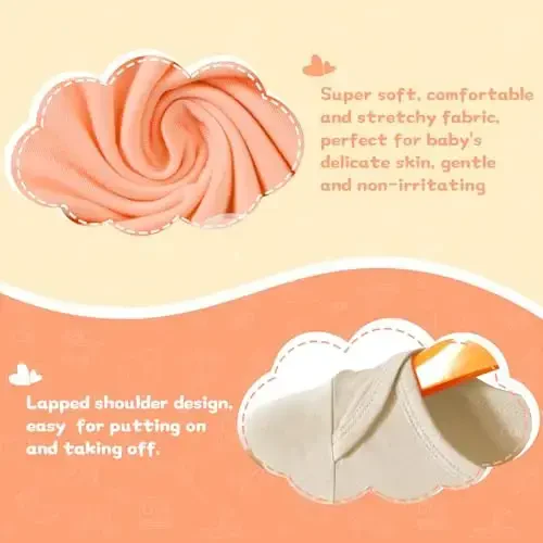 COOZYNANA 2Pack Newborn Baby Knotted Gown, Super Soft Modal Infant Long Sleeve Sleeper with Hat and Headband Set - 4