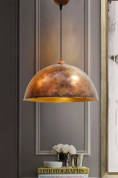 Copper Color Linate Single Pendant Retro Restaurant Dining Meeting Room Desktop Bakery Bar - 25