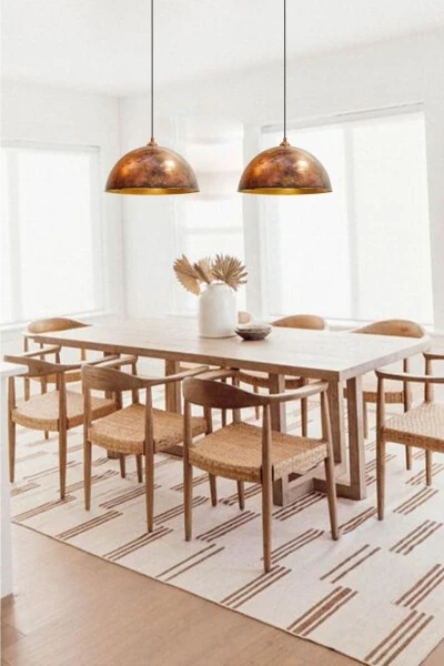 Copper Color Linate Single Pendant Retro Restaurant Dining Meeting Room Desktop Bakery Bar - 31