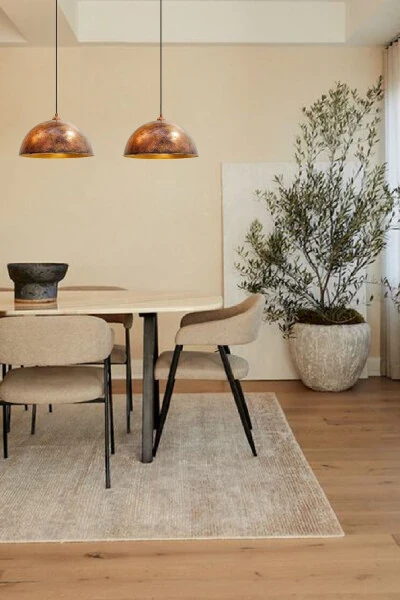 Copper Color Linate Single Pendant Retro Restaurant Dining Meeting Room Desktop Bakery Bar - 24