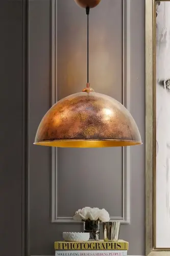 Copper Color Linate Single Pendant Retro Restaurant Dining Meeting Room Desktop Bakery Bar - 1
