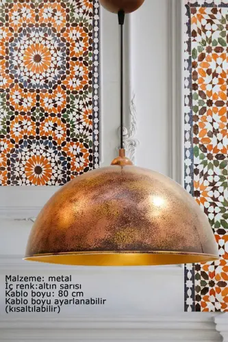 Copper Color Linate Single Pendant Retro Restaurant Dining Meeting Room Desktop Bakery Bar - 4