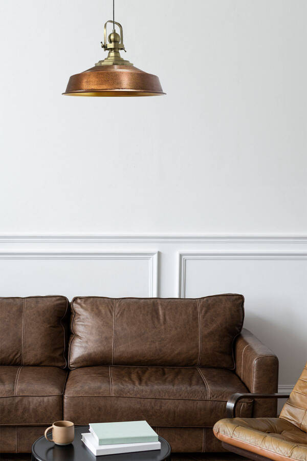 Copper Colored Noble Single Chandelier Antique Head Retro Pendant Lamp Restaurant Hall Lighting - 25