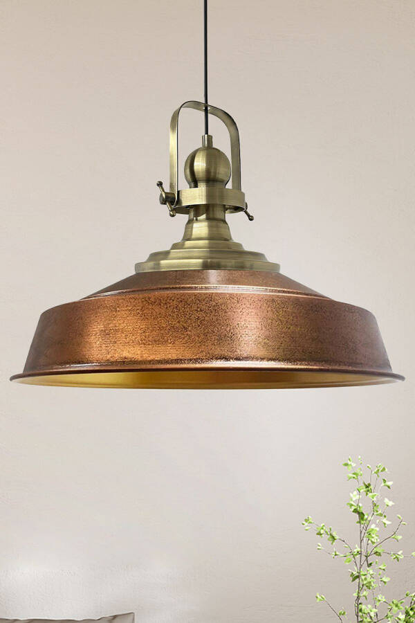 Copper Colored Noble Single Chandelier Antique Head Retro Pendant Lamp Restaurant Hall Lighting - 8