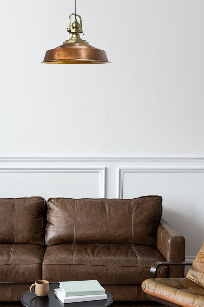 Copper Colored Noble Single Chandelier Antique Head Retro Pendant Lamp Restaurant Hall Lighting - 11