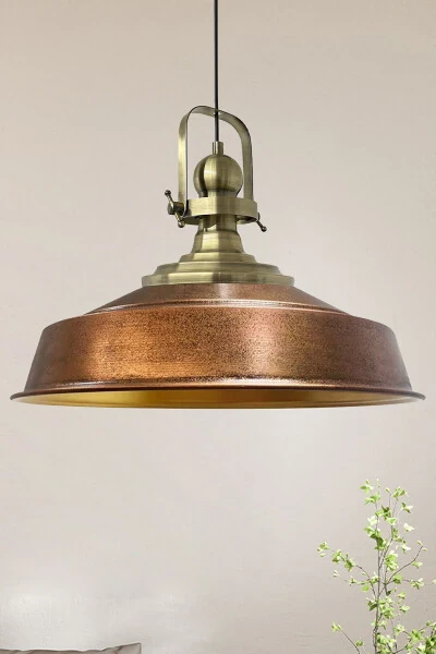 Copper Colored Noble Single Chandelier Antique Head Retro Pendant Lamp Restaurant Hall Lighting - BAMYUM