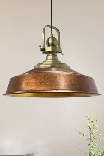 Copper Colored Noble Single Chandelier Antique Head Retro Pendant Lamp Restaurant Hall Lighting 