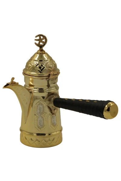 Copper Mırra Coffee Pot with Engraved Motifs 18 CM - ANTEPSEPETİ (1)