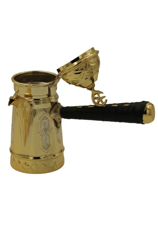 Copper Mırra Coffee Pot with Engraved Motifs 18 CM - 4