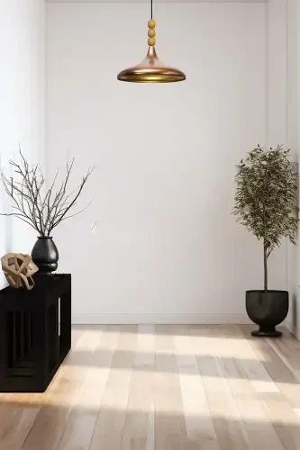 Copper Patina Champion Wooden Beaded Single Chandelier Pendant Living Room Kitchen Boutique Lamp-patina - 3