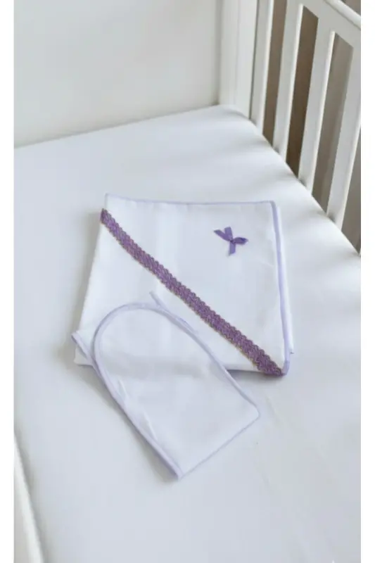 COPY - Baby 100% cotton Belted Swaddle 70*70 cm. -Purple - 2