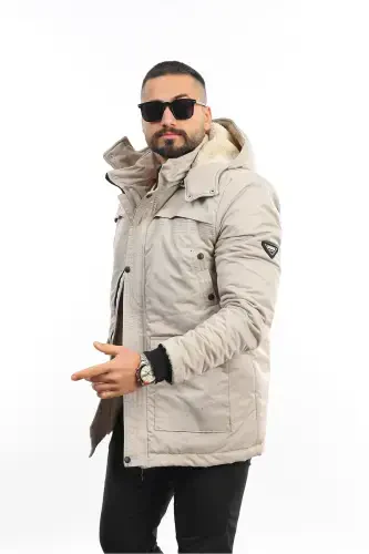 COPY - Men's Winter Portable Hooded Coat Jacket-BEIGE - DOXGER (1)