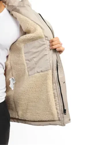 COPY - Men's Winter Portable Hooded Coat Jacket-BEIGE - 4