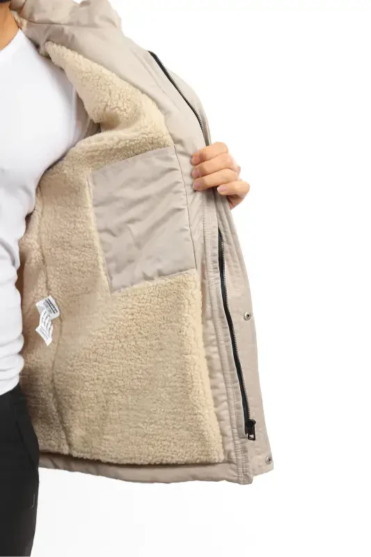 COPY - Men's Winter Portable Hooded Coat Jacket-BEIGE - 4