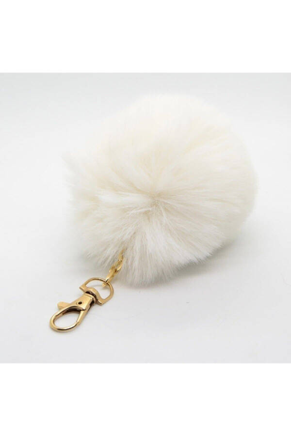 Copy - Plush Fluffy Cute Keychain Bag Accessory White - 1