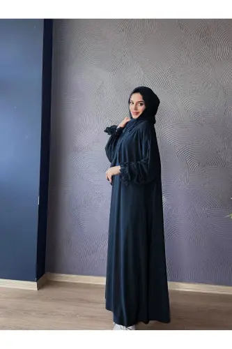 COPY - Women's Modest Prayer Dress - Navy Blue - BESS STORE (1)