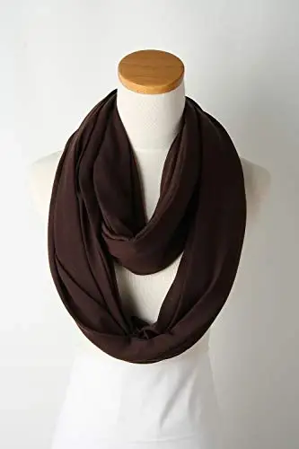 corciova Black Soft Girl Women Infinity Wrap Scarf Stretchy Jersey Knit Sleep Head Circle Scarf Continuous Loop Light Weight - 2