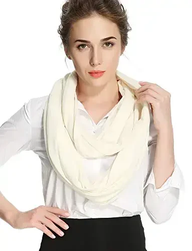 corciova Black Soft Girl Women Infinity Wrap Scarf Stretchy Jersey Knit Sleep Head Circle Scarf Continuous Loop Light Weight - 4