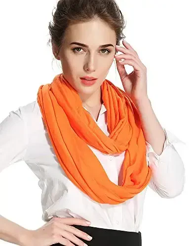 corciova Black Soft Girl Women Infinity Wrap Scarf Stretchy Jersey Knit Sleep Head Circle Scarf Continuous Loop Light Weight - 4