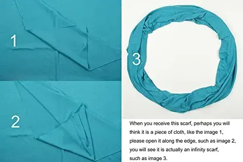 corciova Black Soft Girl Women Infinity Wrap Scarf Stretchy Jersey Knit Sleep Head Circle Scarf Continuous Loop Light Weight - 5