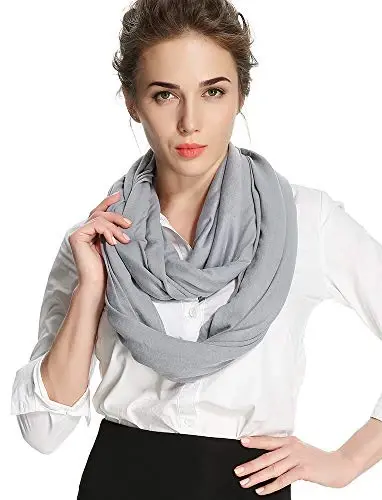 corciova Black Soft Girl Women Infinity Wrap Scarf Stretchy Jersey Knit Sleep Head Circle Scarf Continuous Loop Light Weight - 4