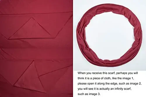 corciova Black Soft Girl Women Infinity Wrap Scarf Stretchy Jersey Knit Sleep Head Circle Scarf Continuous Loop Light Weight - 4