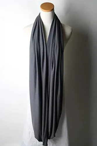 corciova Black Soft Girl Women Infinity Wrap Scarf Stretchy Jersey Knit Sleep Head Circle Scarf Continuous Loop Light Weight - 9