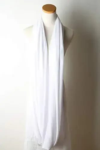 corciova Black Soft Girl Women Infinity Wrap Scarf Stretchy Jersey Knit Sleep Head Circle Scarf Continuous Loop Light Weight - 3