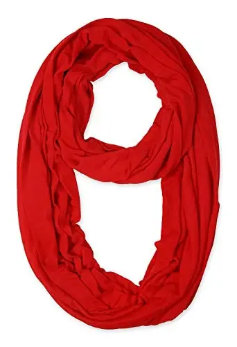 corciova Black Soft Girl Women Infinity Wrap Scarf Stretchy Jersey Knit Sleep Head Circle Scarf Continuous Loop Light Weight - 1