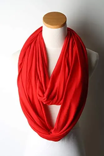 corciova Black Soft Girl Women Infinity Wrap Scarf Stretchy Jersey Knit Sleep Head Circle Scarf Continuous Loop Light Weight - 2