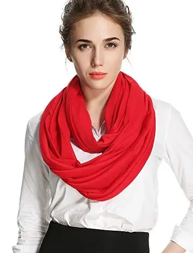 corciova Black Soft Girl Women Infinity Wrap Scarf Stretchy Jersey Knit Sleep Head Circle Scarf Continuous Loop Light Weight - 4