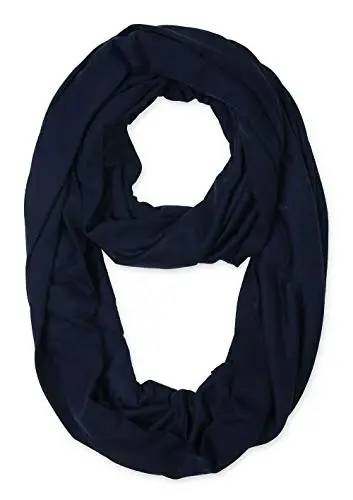 corciova Black Soft Girl Women Infinity Wrap Scarf Stretchy Jersey Knit Sleep Head Circle Scarf Continuous Loop Light Weight 