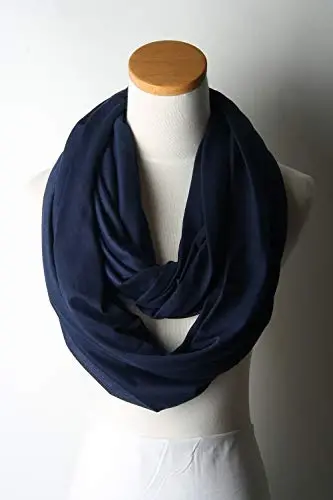 corciova Black Soft Girl Women Infinity Wrap Scarf Stretchy Jersey Knit Sleep Head Circle Scarf Continuous Loop Light Weight - CORCIOVA (1)