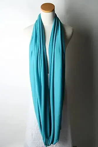 corciova Black Soft Girl Women Infinity Wrap Scarf Stretchy Jersey Knit Sleep Head Circle Scarf Continuous Loop Light Weight - 4