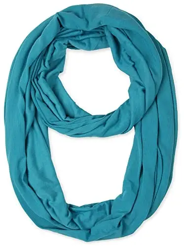 corciova Black Soft Girl Women Infinity Wrap Scarf Stretchy Jersey Knit Sleep Head Circle Scarf Continuous Loop Light Weight - 1