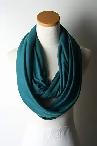 corciova Black Soft Girl Women Infinity Wrap Scarf Stretchy Jersey Knit Sleep Head Circle Scarf Continuous Loop Light Weight - MODAZONE (1)