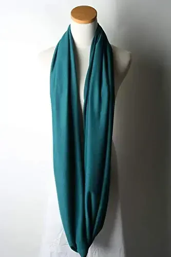 corciova Black Soft Girl Women Infinity Wrap Scarf Stretchy Jersey Knit Sleep Head Circle Scarf Continuous Loop Light Weight - 3