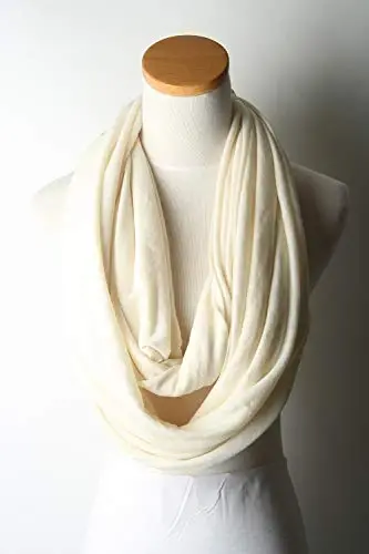 corciova Black Soft Girl Women Infinity Wrap Scarf Stretchy Jersey Knit Sleep Head Circle Scarf Continuous Loop Light Weight - CORCIOVA (1)