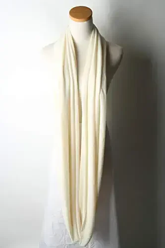 corciova Black Soft Girl Women Infinity Wrap Scarf Stretchy Jersey Knit Sleep Head Circle Scarf Continuous Loop Light Weight - 3