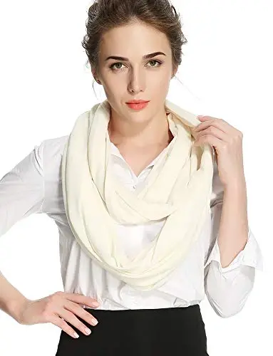 corciova Black Soft Girl Women Infinity Wrap Scarf Stretchy Jersey Knit Sleep Head Circle Scarf Continuous Loop Light Weight - 4