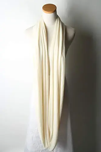 corciova Black Soft Girl Women Infinity Wrap Scarf Stretchy Jersey Knit Sleep Head Circle Scarf Continuous Loop Light Weight - 3